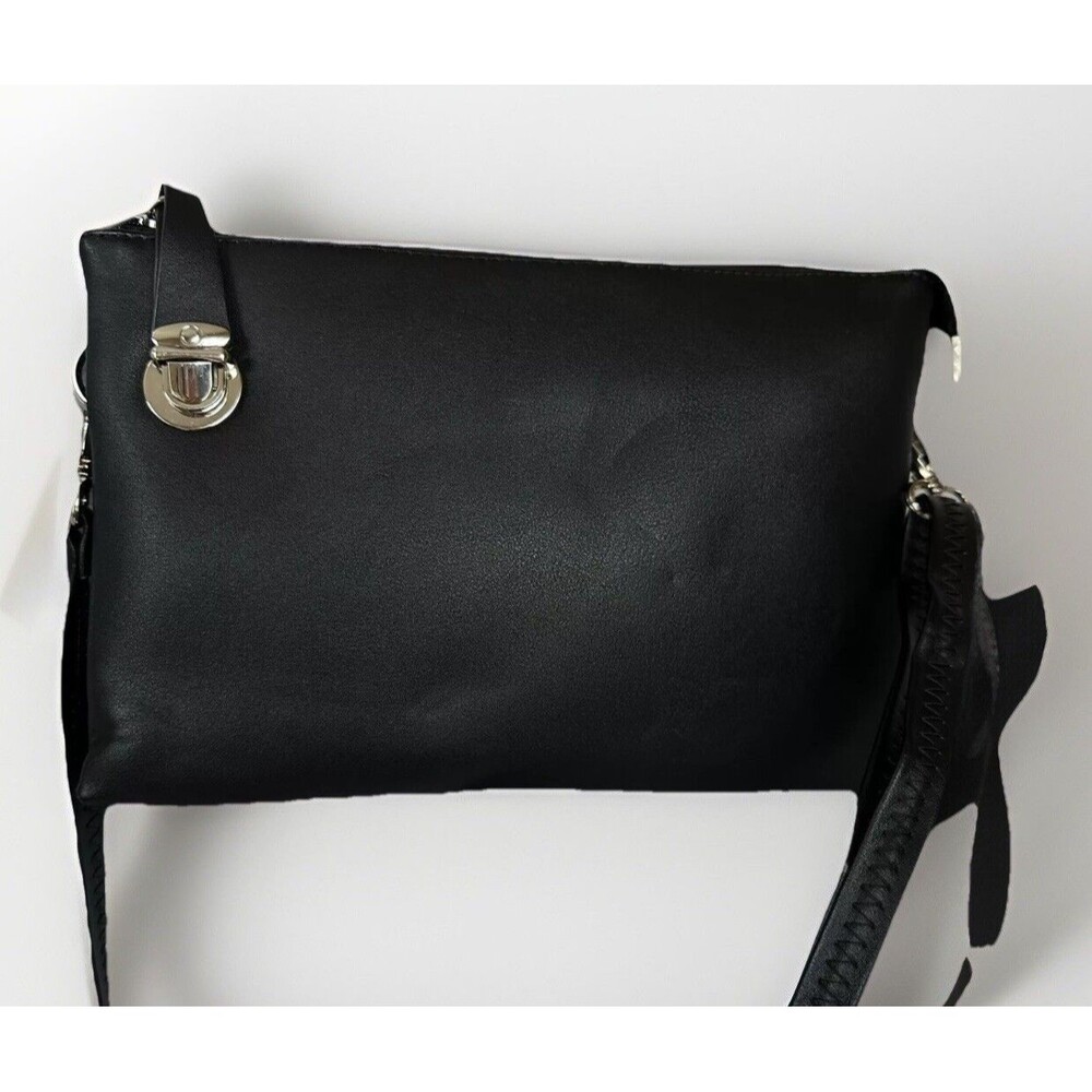 Black Envelope Style Crossbody with Push Lock Closure